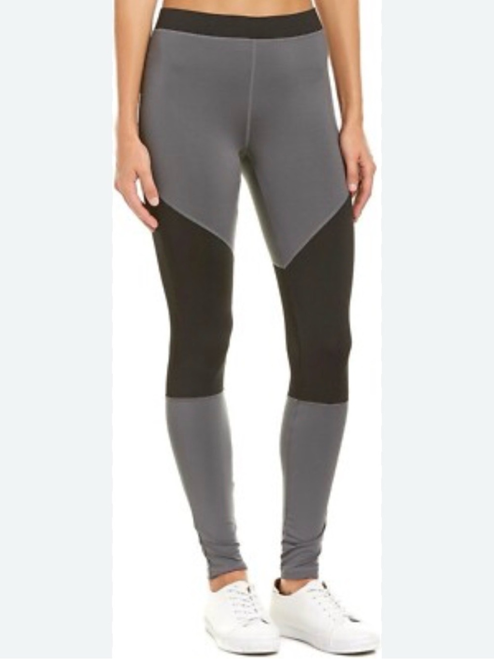 Hue Women's Moto Mesh Active Yoga Grey Black Zip Leggings M